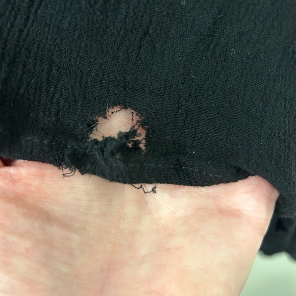 Boutique Cold Shoulder Shirt  Size Large. Colorful Embroidery Pompoms Tassel Tie - Picture 4 of 10